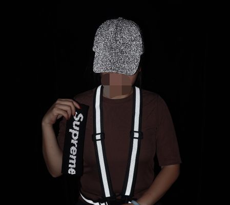 Benang abu-abu dengan benang reflektif poliester untuk menjahit merajut tenun