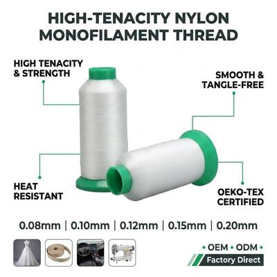 60D 80D 100D 0.08MM 0.10MM 0.12MM 0.14MM Y Cone Polyamide Mono Filament Yarn 100% Nylon Monofilament Yarn Mono Yarn Pabrik