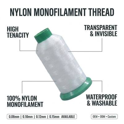 60D 80D 100D 0.08MM 0.10MM 0.12MM 0.14MM Y Cone Polyamide Mono Filament Yarn 100% Nylon Monofilament Yarn Mono Yarn Pabrik